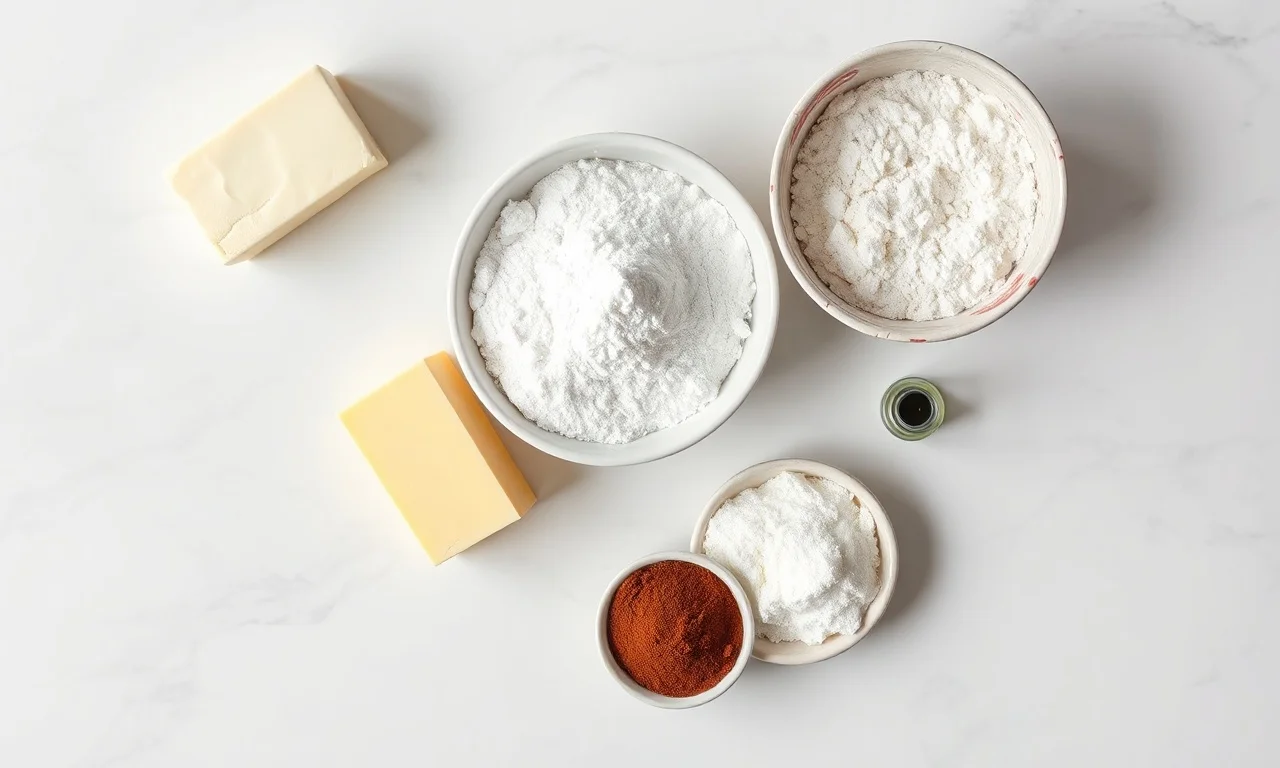 Vista de cima dos ingredientes organizados