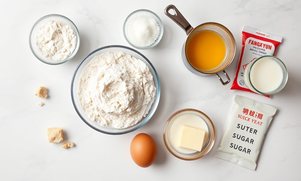 Vista de cima dos ingredientes organizados