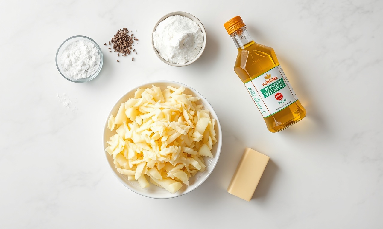 Vista de cima dos ingredientes organizados para a receita.