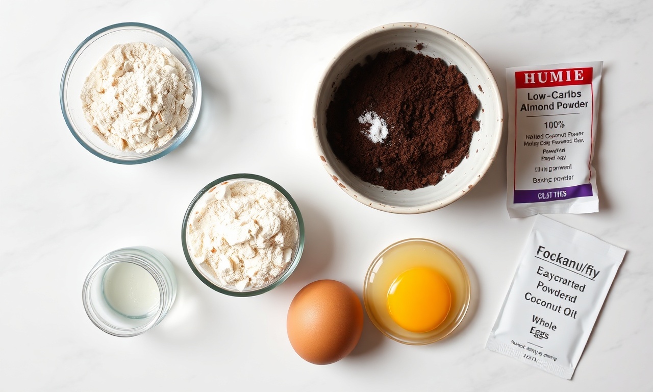 Vista de cima dos ingredientes organizados