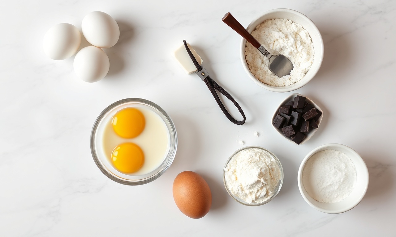 Vista de cima dos ingredientes organizados