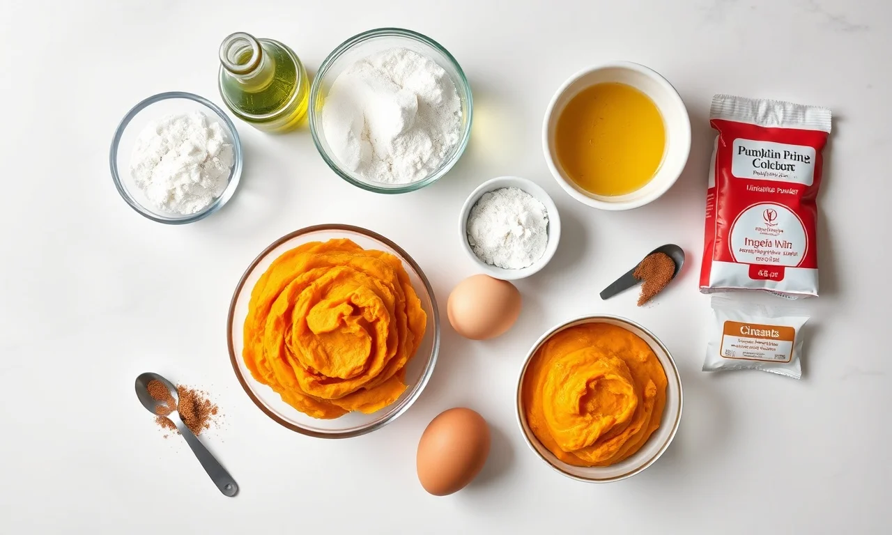 Vista de cima dos ingredientes organizados