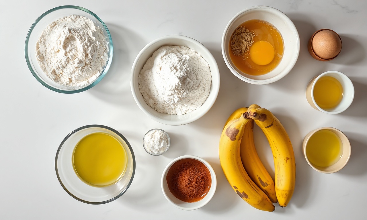 Vista de cima dos ingredientes organizados