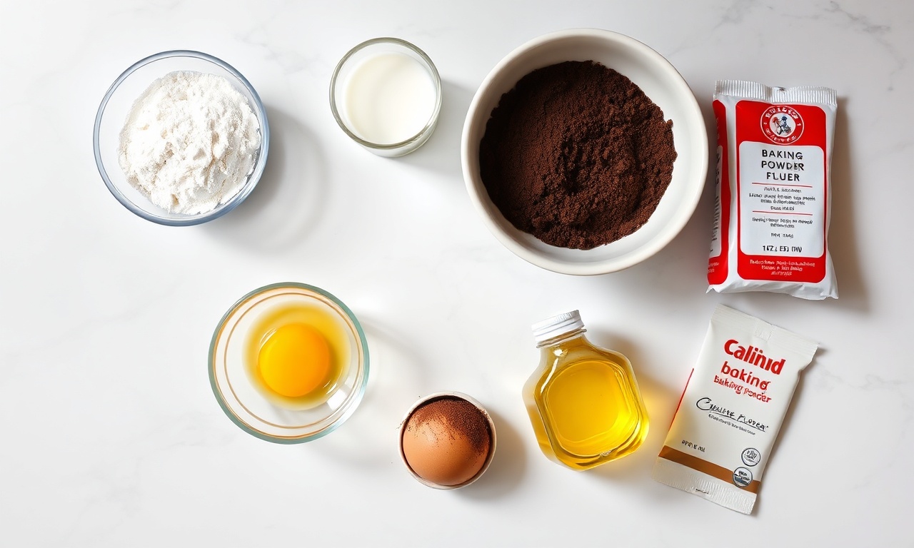 Vista de cima dos ingredientes organizados
