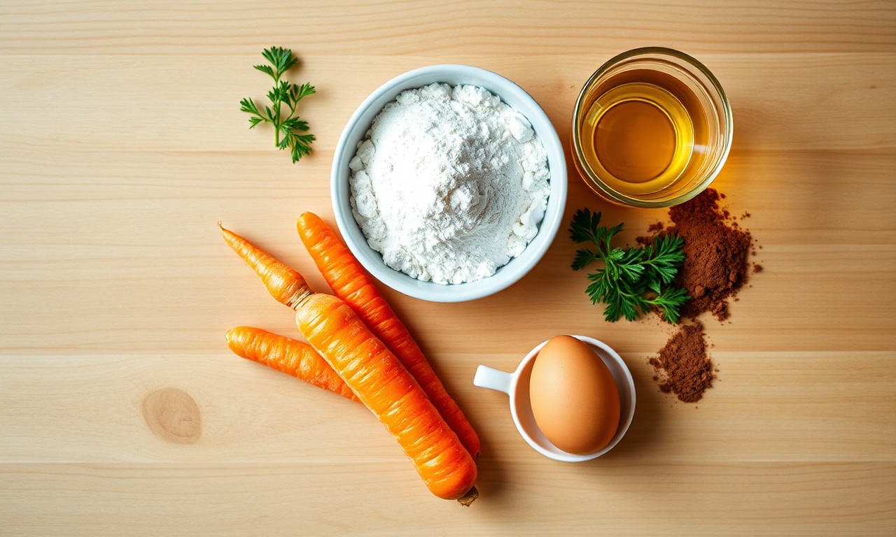 Vista de cima dos ingredientes organizados