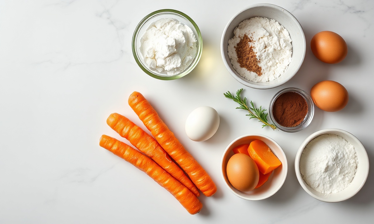 Vista de cima dos ingredientes organizados