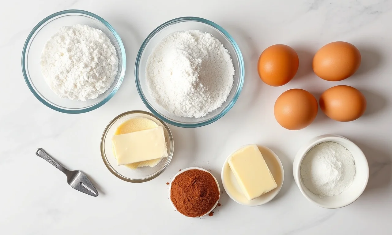 Vista de cima dos ingredientes organizados