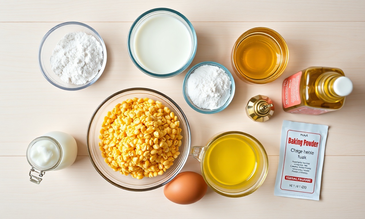 Vista de cima dos ingredientes organizados para a receita.