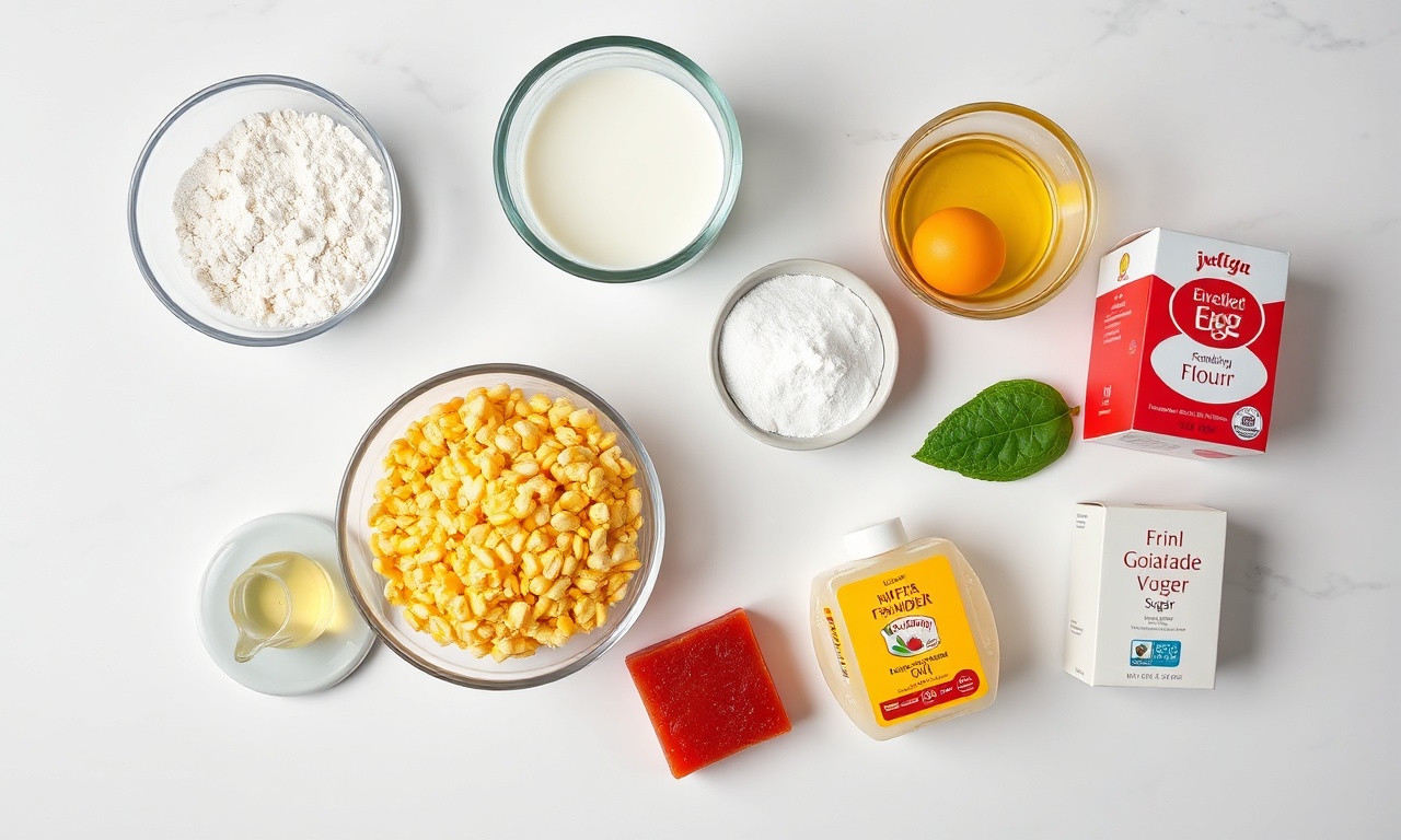 Vista de cima dos ingredientes organizados