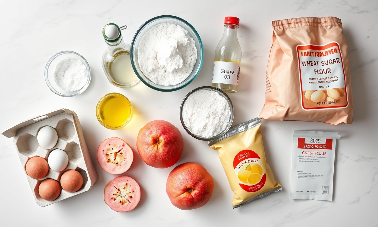Vista de cima dos ingredientes organizados.