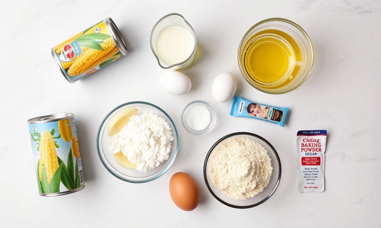 Vista de cima dos ingredientes organizados