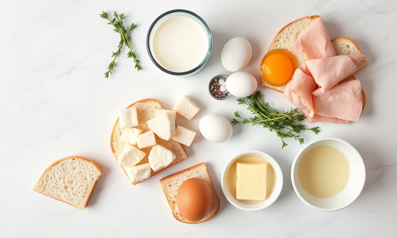 Vista de cima dos ingredientes organizados