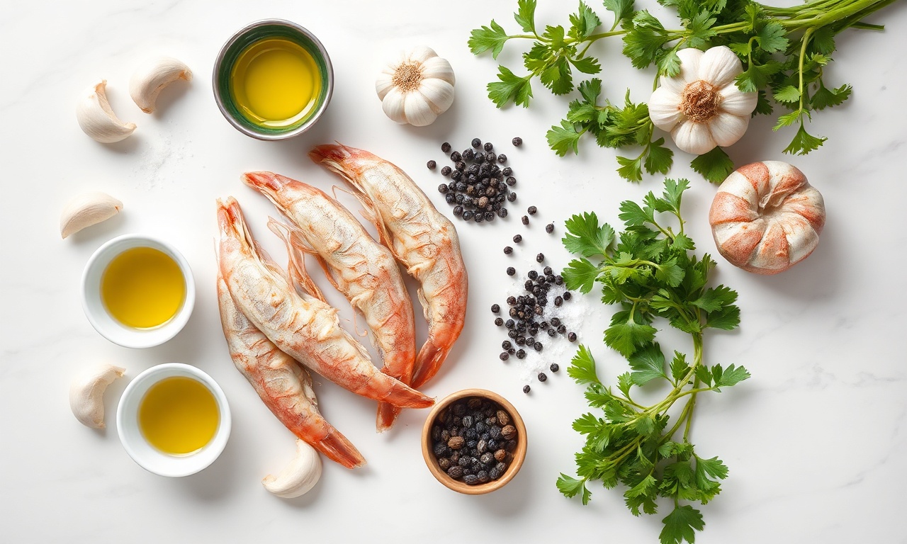 Vista de cima dos ingredientes organizados