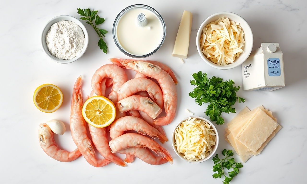 Vista de cima dos ingredientes organizados