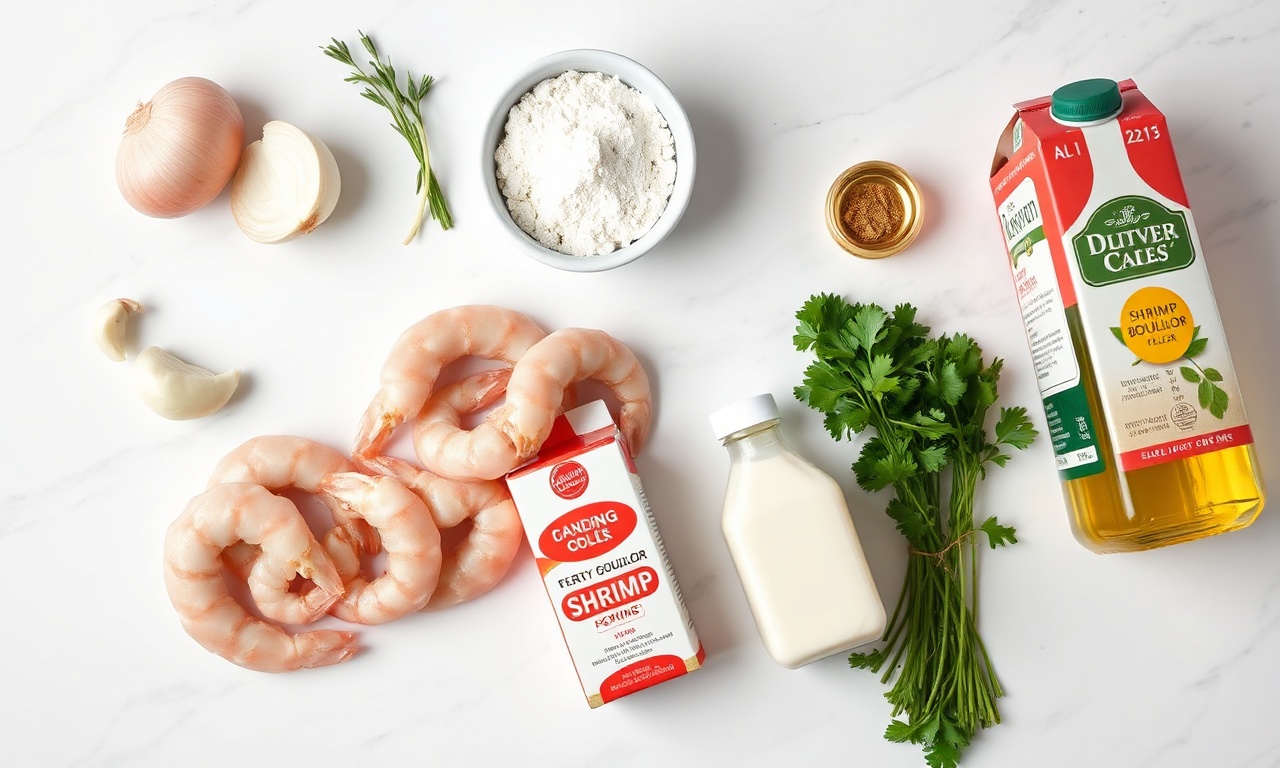 Vista de cima dos ingredientes organizados