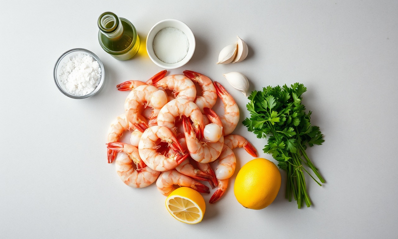 Vista de cima dos ingredientes frescos e simples para a receita.