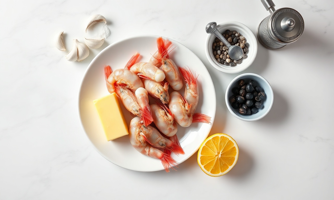 Vista de cima dos ingredientes organizados