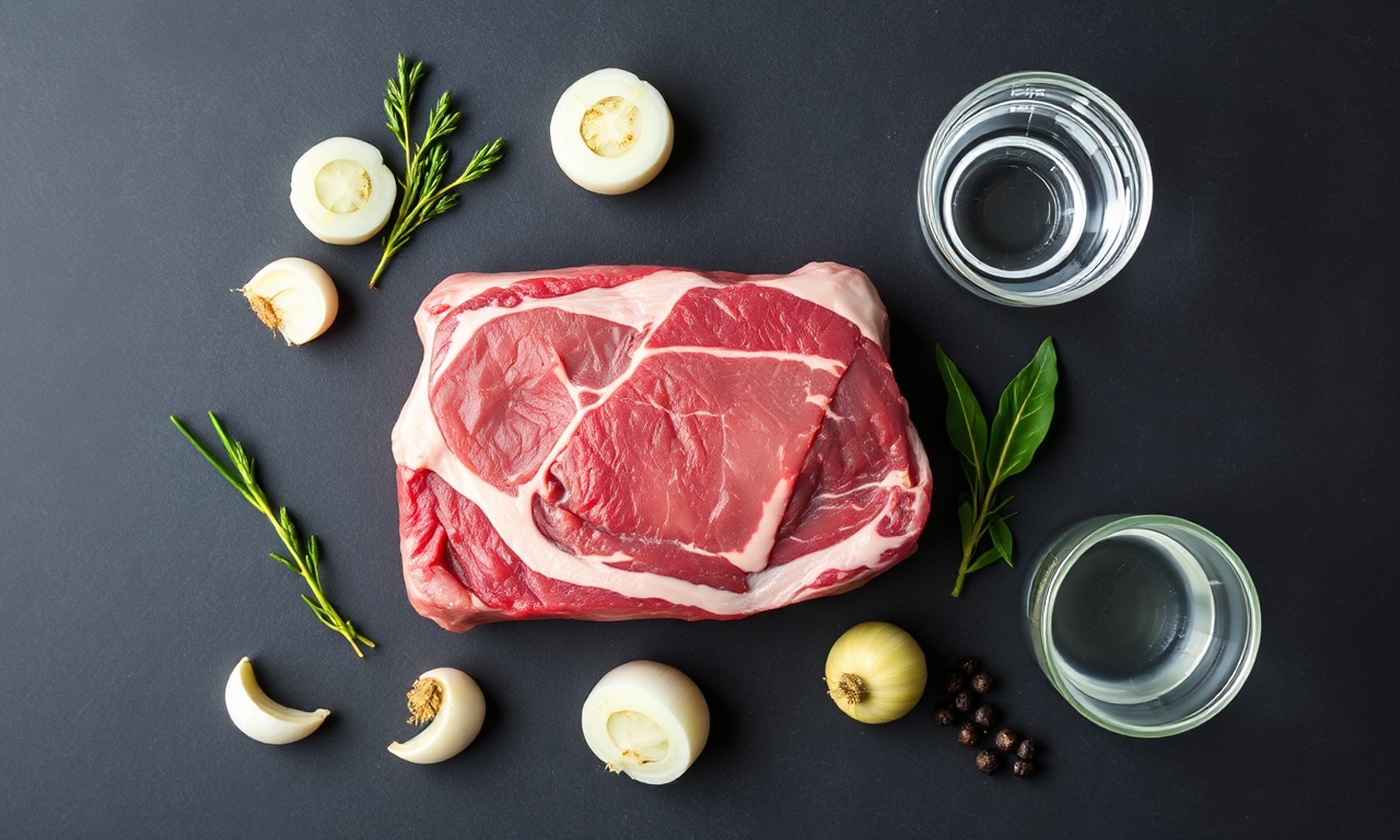Vista de cima dos ingredientes organizados