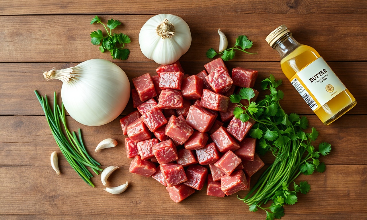 Vista de cima dos ingredientes organizados na bancada