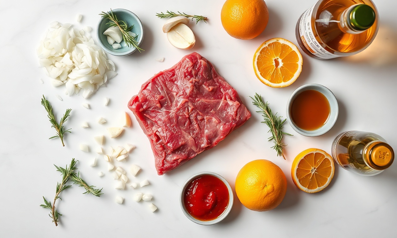 Vista de cima dos ingredientes organizados