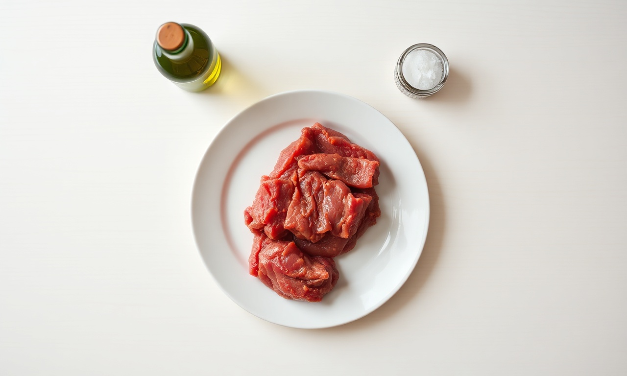 Como Saber Se A Carne Moída Está Cozida: Sinais Infalíveis 4 Vista de cima dos ingredientes simples e essenciais.