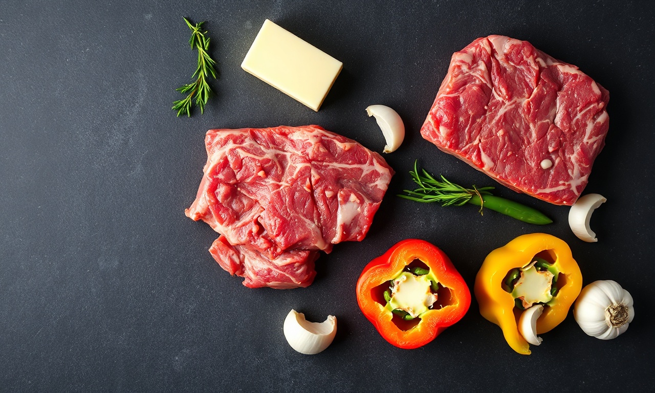 Vista de cima dos ingredientes organizados