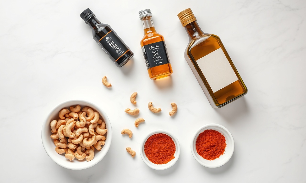 Vista de cima dos ingredientes organizados sobre superfície clara.