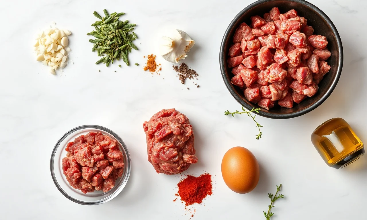 Vista de cima dos ingredientes organizados