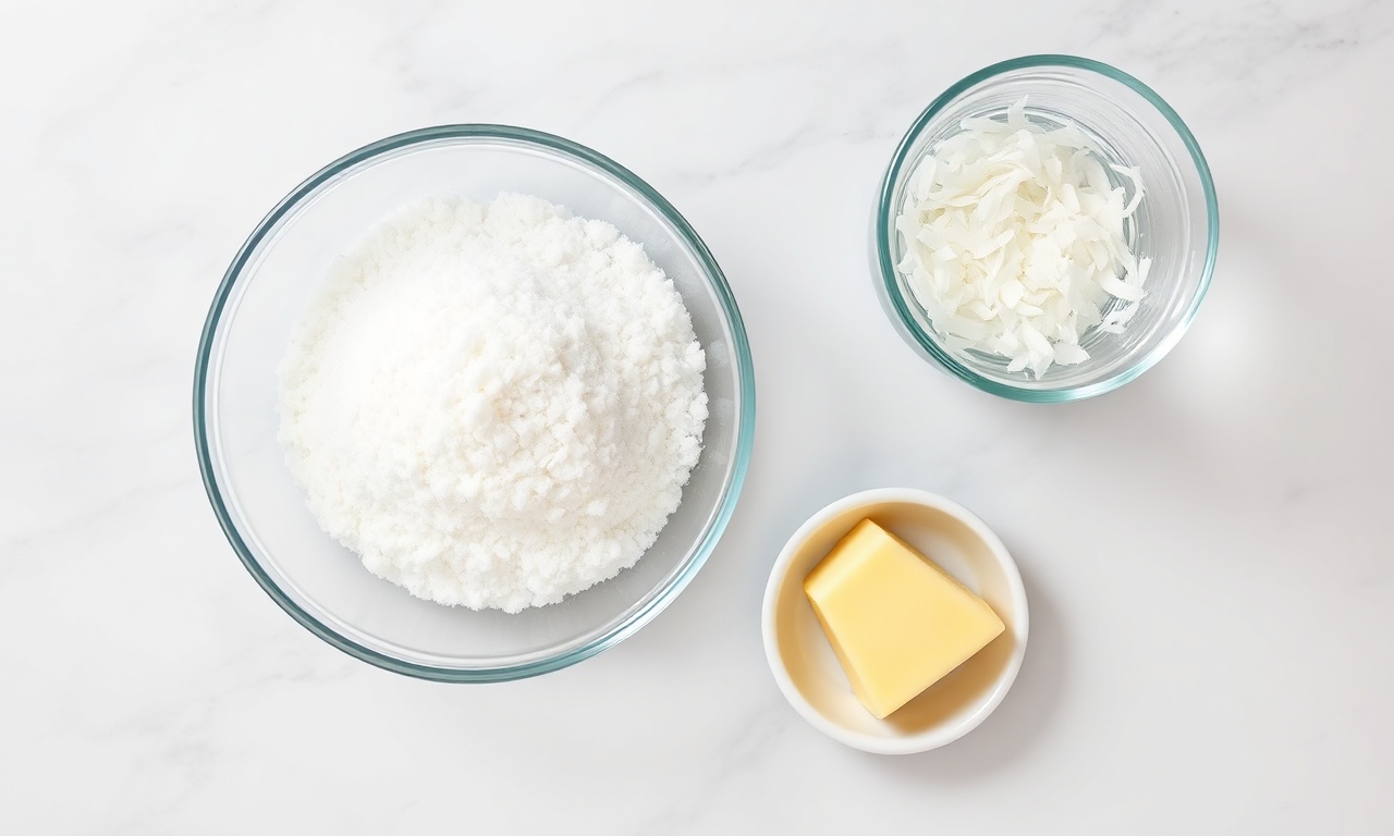 Vista de cima dos 4 ingredientes simples e essenciais.