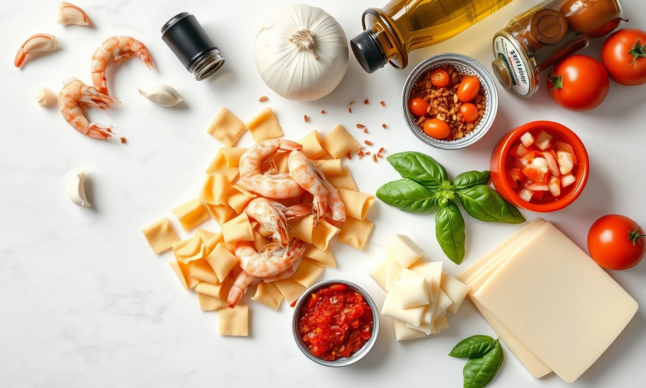 Vista de cima dos ingredientes organizados