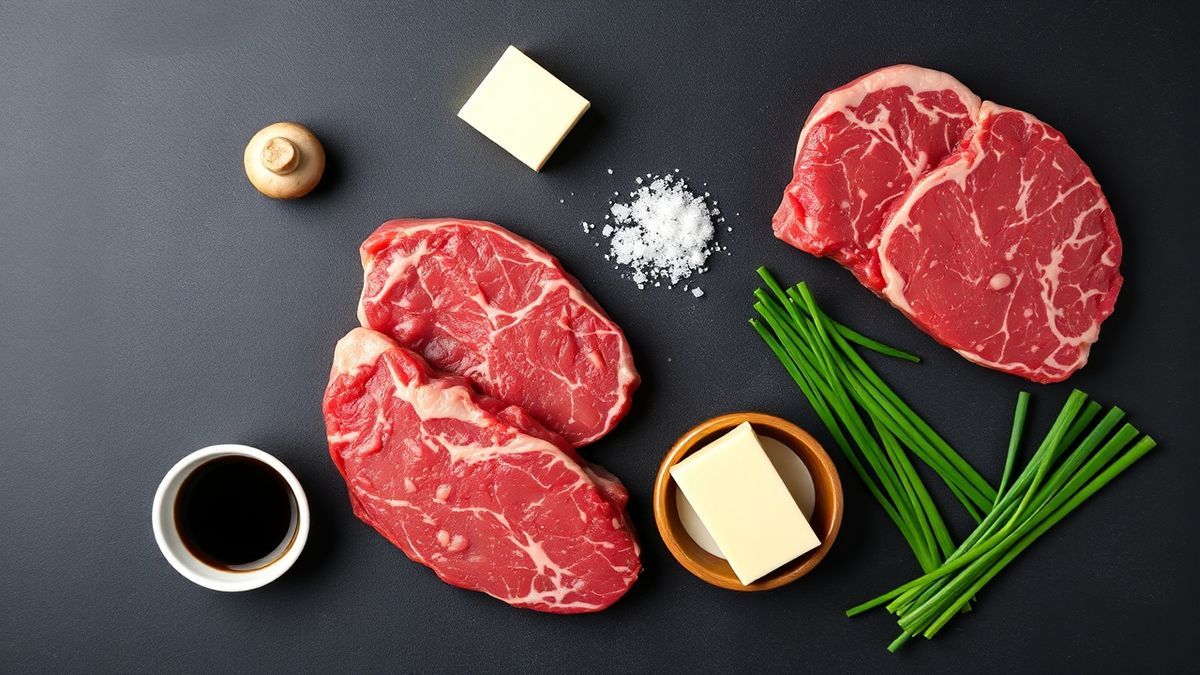 Vista de cima dos ingredientes organizados