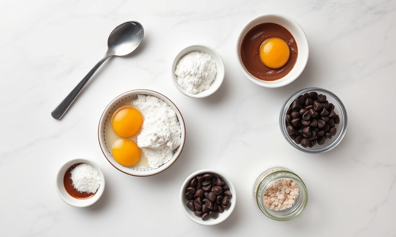 Vista de cima dos ingredientes organizados