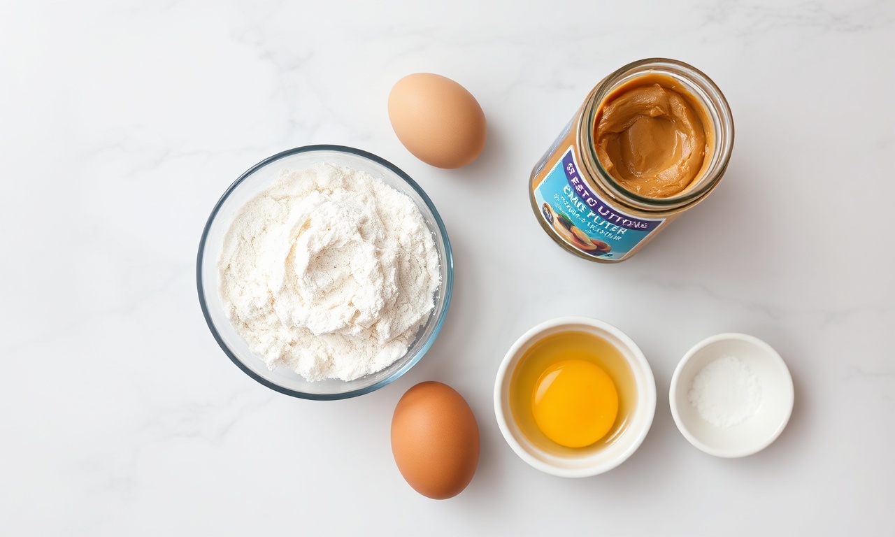 Vista de cima dos ingredientes orgânicos e simples.