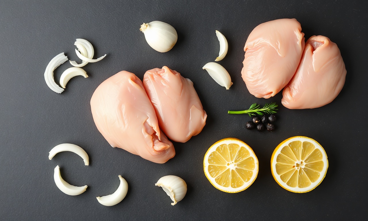 Vista de cima dos ingredientes organizados