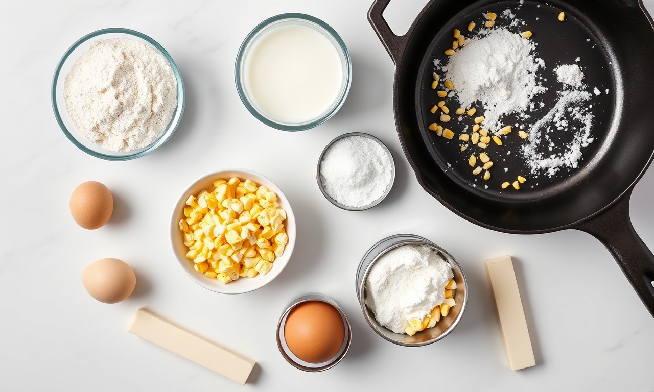 Vista de cima dos ingredientes organizados sobre superfície clara
