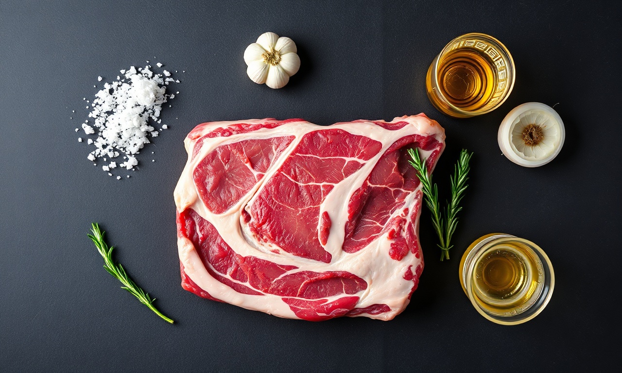 Vista de cima dos ingredientes organizados na bancada