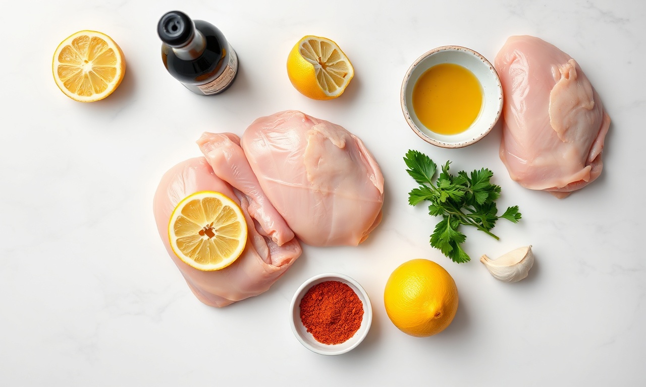 Coxa De Frango Na Airfryer: Crocante E Macia Em 30 Min 4 Vista de cima dos temperos e ingredientes para a marinada.