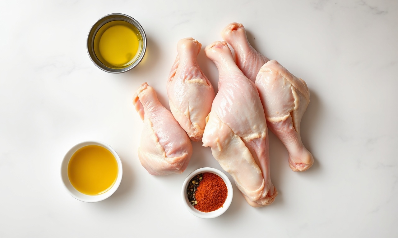 Vista de cima dos ingredientes simples e frescos para a receita.