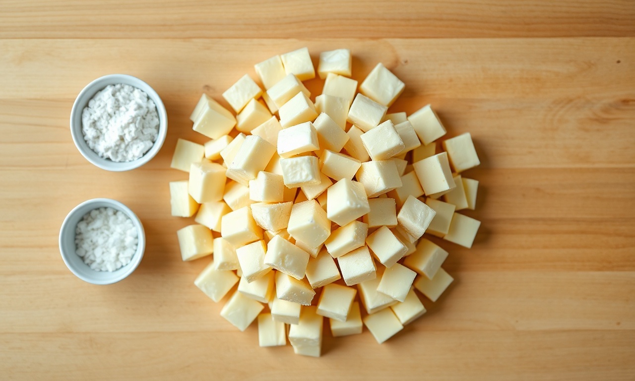 Como Cozinhar Mandioca Dura: Truque Rápido Com Bicarbonato 4 Vista de cima dos ingredientes simples e organizados.