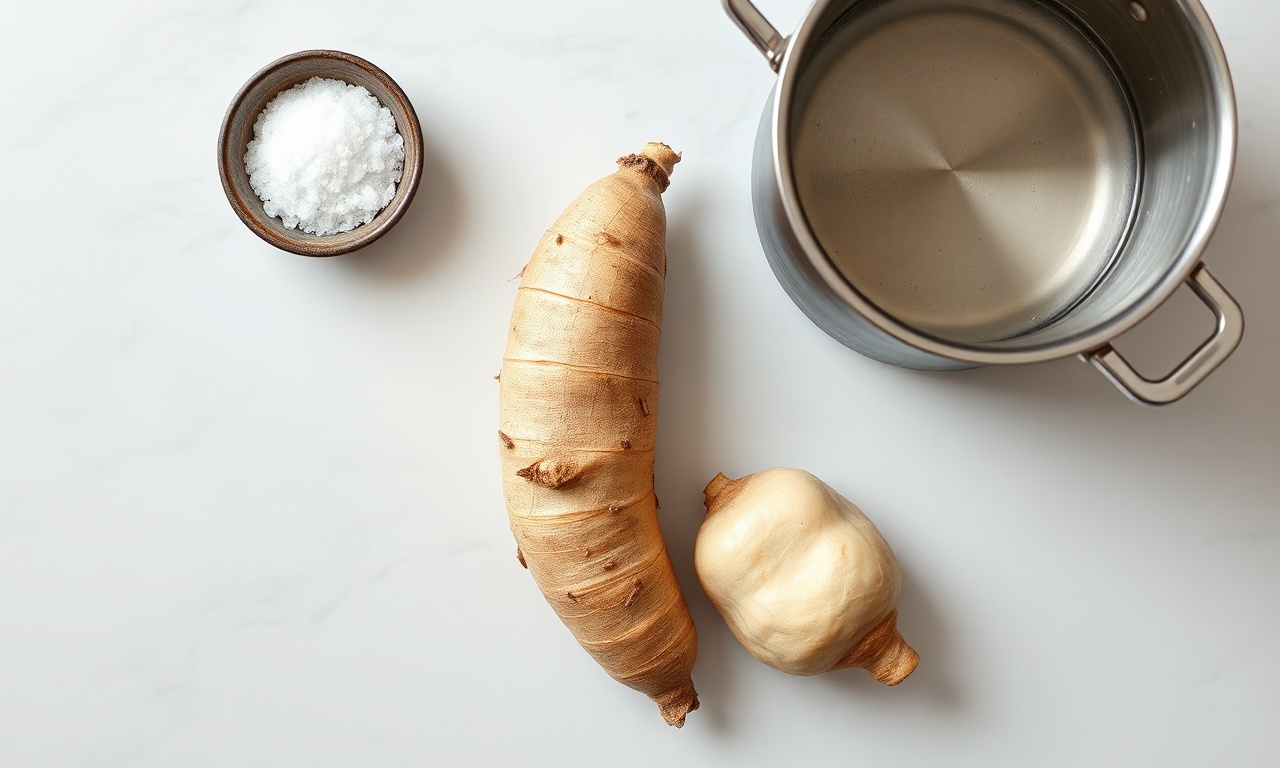 Vista de cima dos ingredientes simples e organizados.