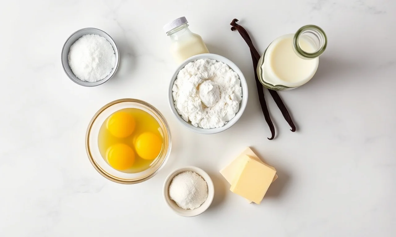 Vista de cima dos ingredientes organizados