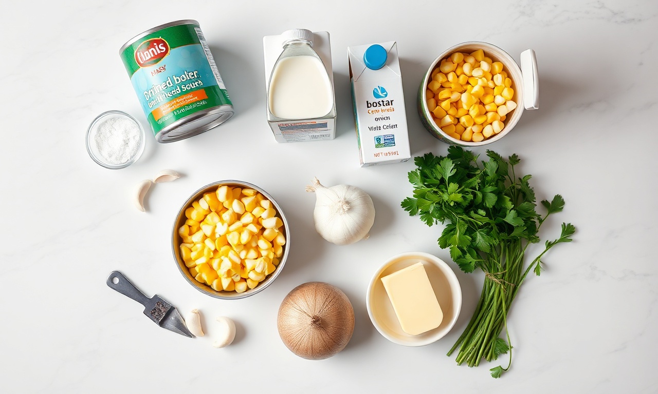 Vista de cima dos ingredientes organizados