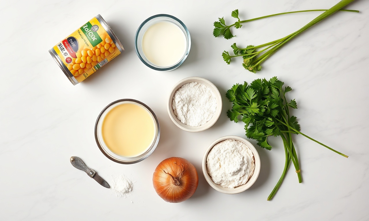 Vista de cima dos ingredientes organizados