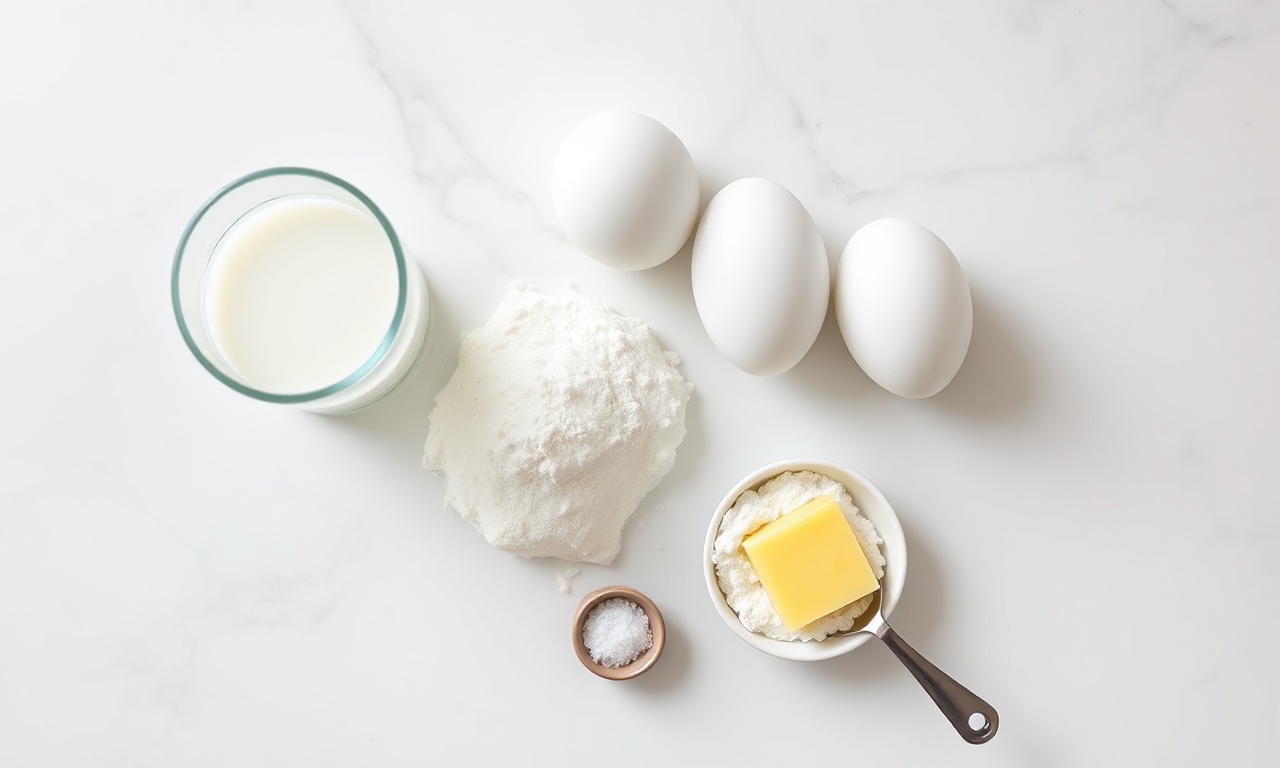 Vista de cima dos ingredientes organizados