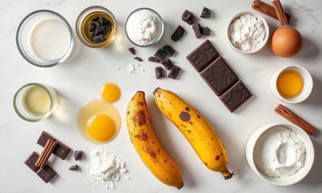 Vista de cima dos ingredientes organizados sobre superfície clara