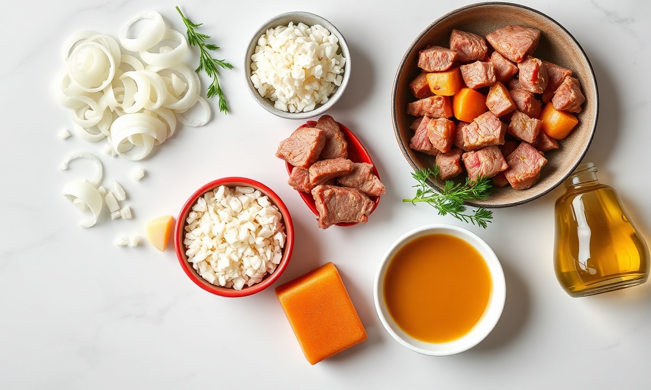 Vista de cima dos ingredientes organizados