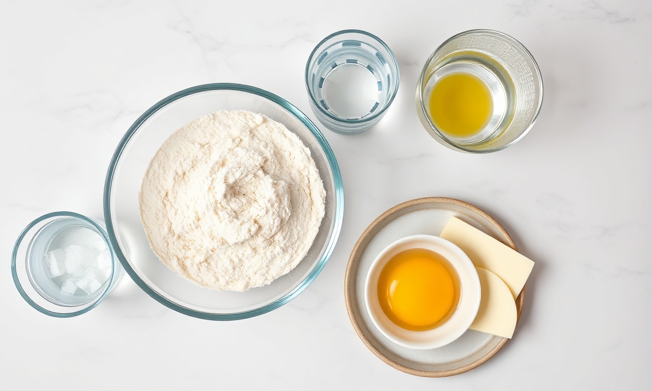 Vista de cima dos ingredientes organizados