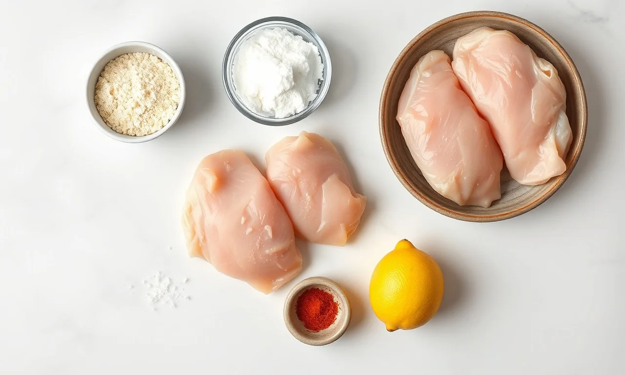 Vista de cima dos ingredientes simples e secos.
