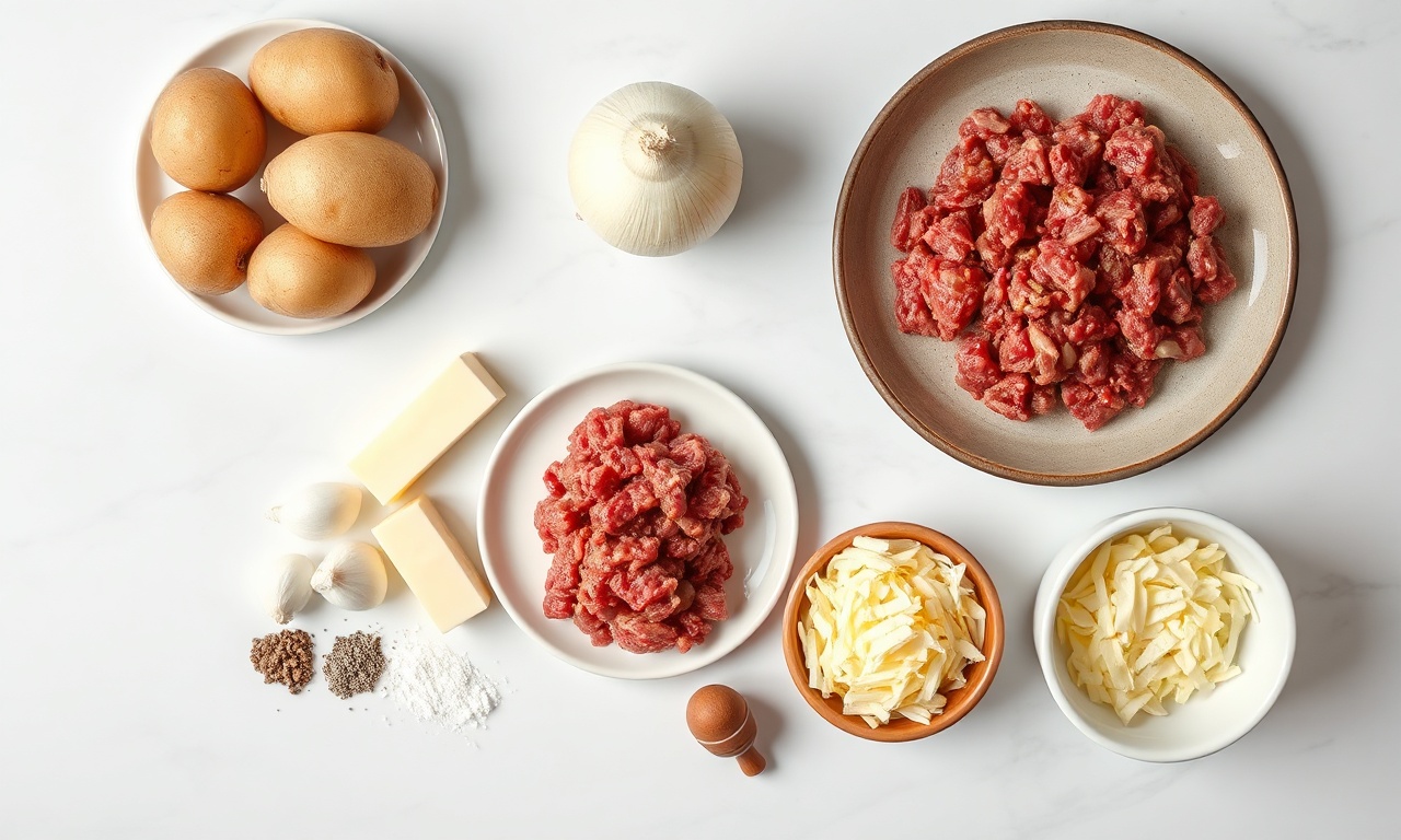 Vista de cima dos ingredientes frescos organizados na bancada.