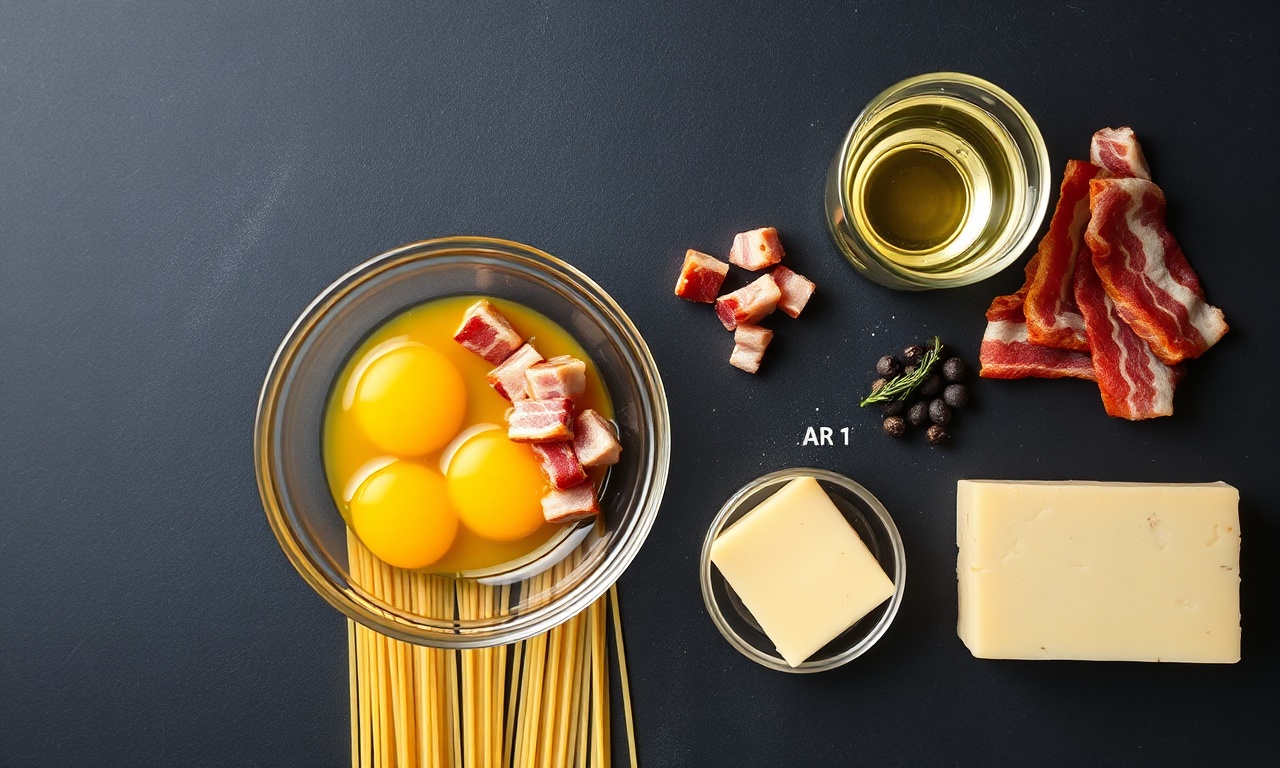 Vista de cima dos ingredientes organizados